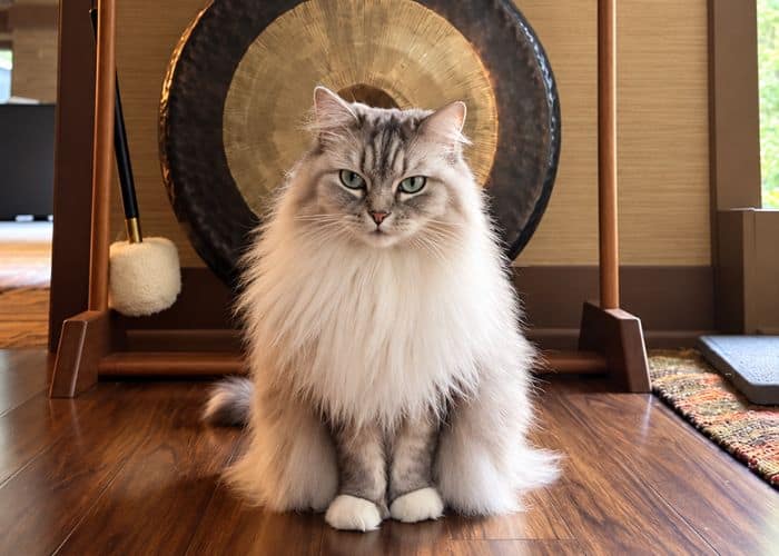 Zen Cat and Golden Gong image
